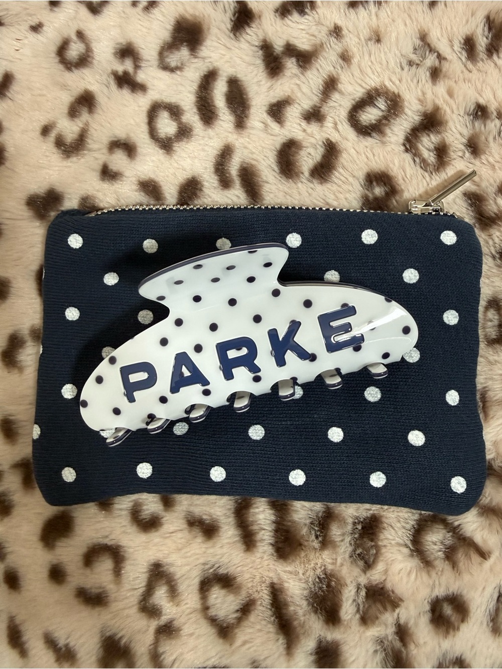 Parke White Polka Dot Clip
